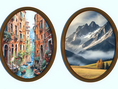 Landscape Decorative Painting Decorative Painting Landscape Hanging Painting Hanging Painting Landscape Painting 3d model