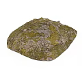 Rustic Natural Stone Slab With Moss Covered Surface And Textured Detail For Garden Decor