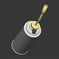 Silver Spray Can With Gold Nozzle On Reflective Dark Background