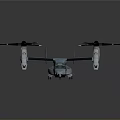 Light Blue Twin Propeller Aircraft Model With Yellow Stripe And Large Propellers On Gray Background