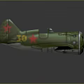 Green Military Airplane Model with Red Stars Number 56 and Spinning Propeller