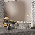 Modern lobby reception desk front desk water bar 3d model