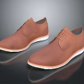 Brown Lace Up Leather Shoes With White Sole And Casual Style Design