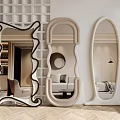 Modern mirror shaped full-length mirror 3d model