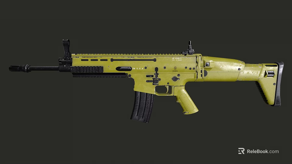 Tactical Military Rifle Weapon Design With Magazine Scope Barrel And Ergonomic Grip 3d model 