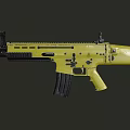 Tactical Military Rifle Weapon Design With Magazine Scope Barrel And Ergonomic Grip