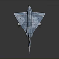Blue Camouflage Military Fighter Jet 3D Render Model With Cockpit And Missiles