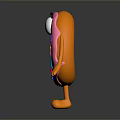Cute Pink Cartoon Donut With Colorful Sprinkles Smiling Face And Orange Arms Legs