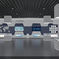 Beijing Future Planning Exhibition Hall Interior With Digital Displays World Map And Modern Counters