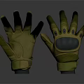 Tactical Military Gloves Olive Green Brown with Reinforced Palm Finger and Knuckle Design