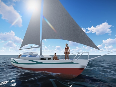 Modern Sailing Yacht model