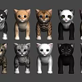 Colorful Reptile Stuffed Toys With Various Patterns Arranged In Two Rows On Gray Background