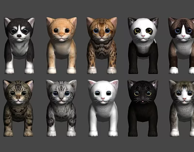 Modern Cat Kitten Cute 3d model