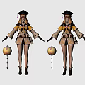 Game Movie Character Wearing Yellow Traditional Modern Outfit Graduation Cap and Lantern