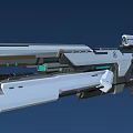 Futuristic Sci Fi Energy Rifle Weapon With Advanced Mechanical Design And Blue Accents