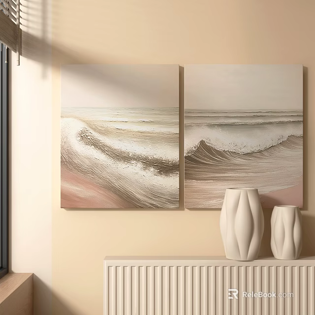 Abstract Seascape Paintings For Interior Wall Decor 3d model