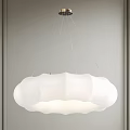 Modern White Cloud Shaped Pendant Light With Soft Illumination Design 3d model