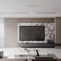 Modern Living Dining Room Interior With Beige L shaped Sofa Marble Coffee Table And Floor Lamp