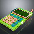 Electronic Device Green Calculator With Pink Buttons Digital Display And Stylish Design