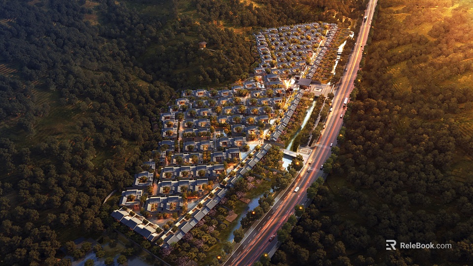 Luxury Detached Villas Surrounded By Lush Forests In Neat Residential Community 3d model 