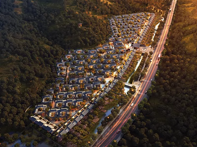 Luxury Detached Villas Surrounded By Lush Forests In Neat Residential Community 3d model