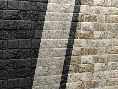 Different Colored Brick Wall Textures Featuring Black Light Gray And Beige 3d model