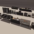 Stainless Steel Commercial Kitchen Equipment With Workstations Cabinets And Cooking Appliances