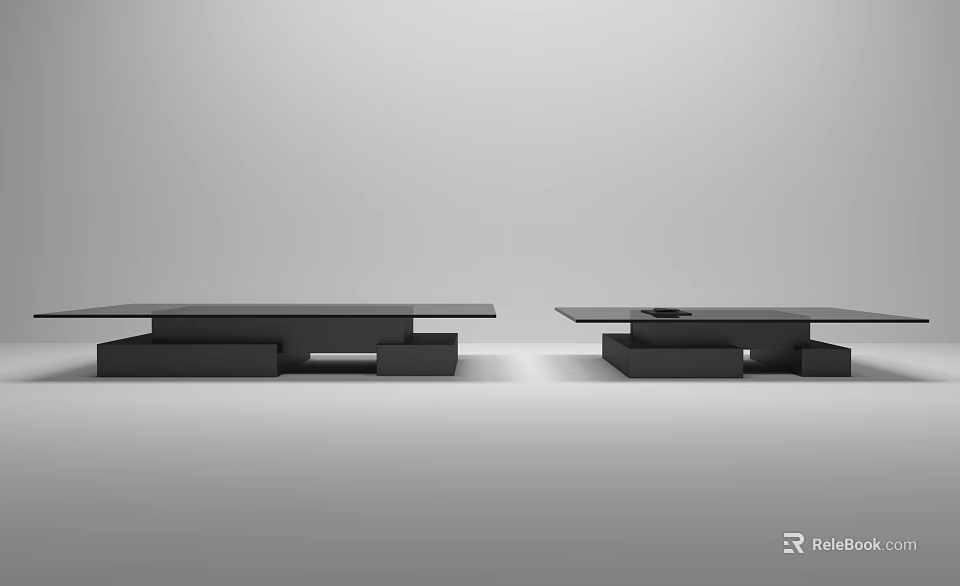 Modern Coffee Table Design With Rectangular Top And Lower Shelf For Living Room 3d model