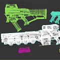 Sci-Firearms Electromagnetic Gun Submachine Gun Long Range Weapon 3d model