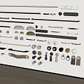 Various Home Cabinet And Door Handles Featuring Different Designs And Materials On 3d model