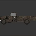 Rusty Old Pickup Truck With Weathered Exterior And Chrome Bumper