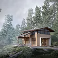 Modern Post Station Small Public Building Post Station Architecture Cafe Architecture Bookstore Architecture Landscape Architecture Art Architecture 3d model