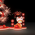 New Year's Meichen Christmas Tree Spring Year of the Snake Yuanbao Fireworks Lantern with Meichen Device 3d model