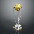 Premium Golden Trophy With Transparent Stand And Circular Decorative Base Design