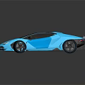 Blue Luxury Sports Car With Sleek Design Black Roof And Rear Spoiler