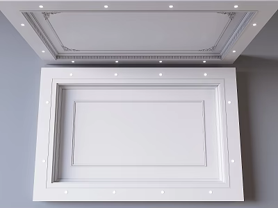French ceiling French carved plaster lines 3d model