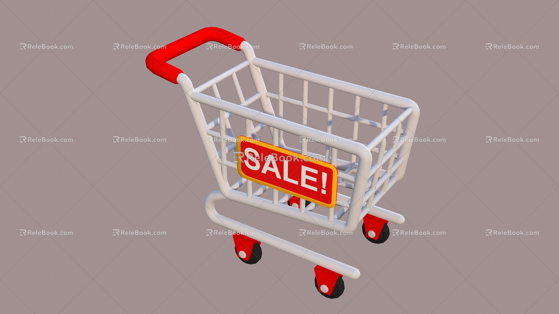 Shopping Cart Cartoon Shopping Cart Basket 3d model