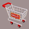 Shopping Cart Cartoon Shopping Cart Basket 3d model