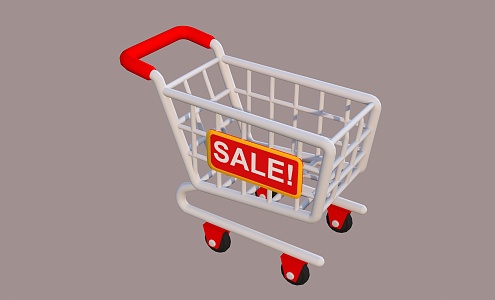 Shopping Cartoon Shopping Cart Basket 3d model