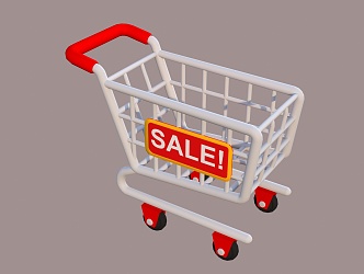 Shopping Cartoon Shopping Cart Basket 3d model