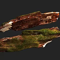 Natural Green Moss Covered Weathered Stone Wood Logs For Home Decor