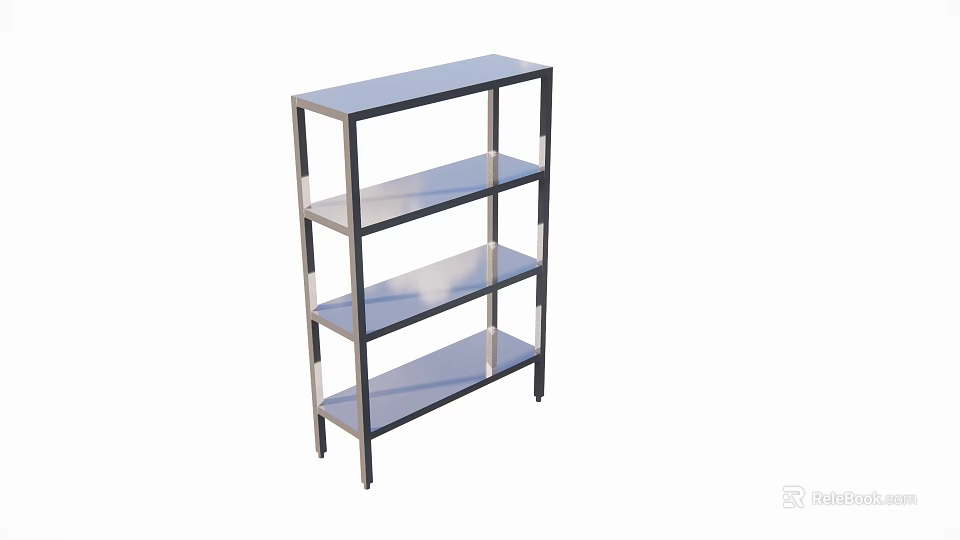 Canteen Storage Solution With Metal Multi Tiered Shelving Unit for Organizing Supplies 3d model 