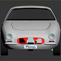 White Retro Sports Car With Streamlined Design Red Interior And Shiny Wheels