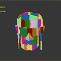 3D Game and Movie Character White Head with Red Eyes Long Ears Facial Wrinkles