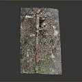 Modern Urban Ruins With Bricks Debris Concrete And Overgrown Green Plants