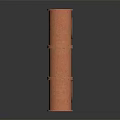 Two Vertical Copper Pipes With Curved Connecting Rusty Red On Dark Background With Reflection