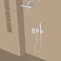 Modern Wall Mounted Rainfall Shower Head With Handheld Spray And Smooth Water Flow 3d model
