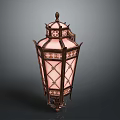 Vintage Decorative Lantern With Intricate Metal Frame And Stained Glass Panels Ornate Details