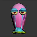 Cute Colorful Toy Snail With Pink Shell Purple Spots Blue Body And Green Base