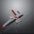 White And Red Aerospace Drone Design With Tail Wings And Underbody Equipment For Space Missions